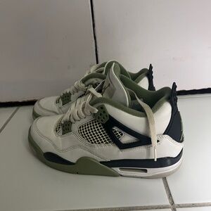 Jordan White and Olive Men's Sneakers